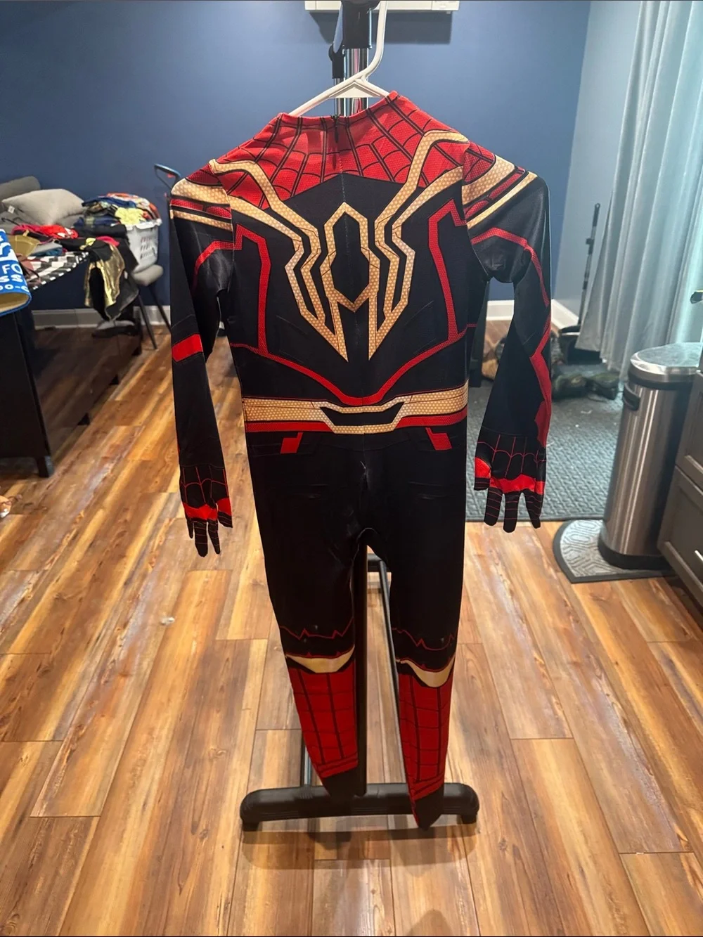 Kids Spider-Man Inspired Red & Black Costume Hooded Jumpsuit